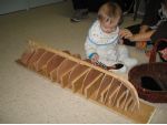Start 'em young! Flying Dolphin hull framework.